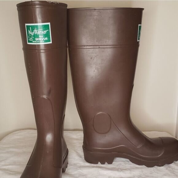 Vintage Brown Gumboots Rain Wellies - Picture 4 of 7